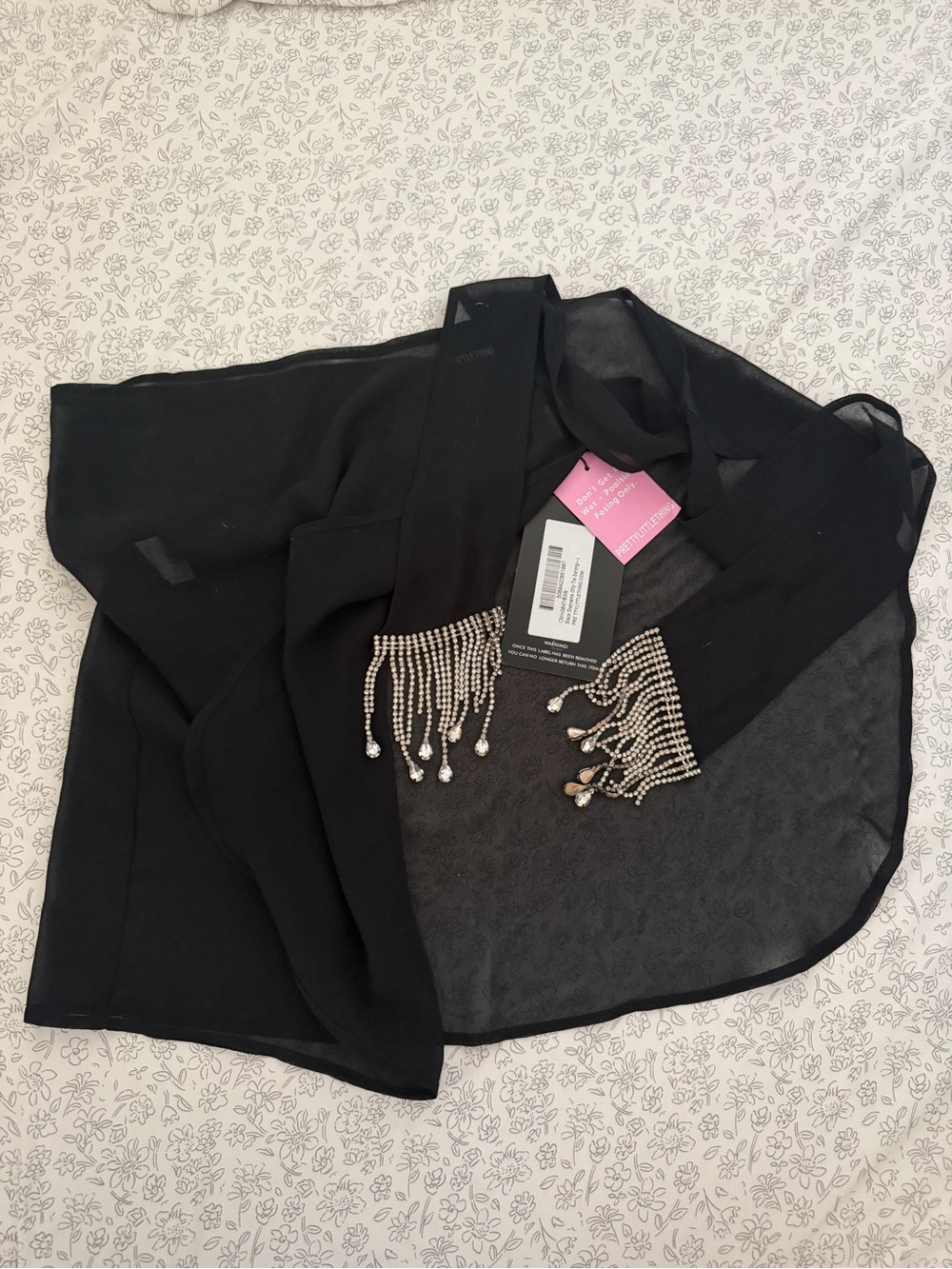 Black Fringe Crystal Beach  - Women Accessories